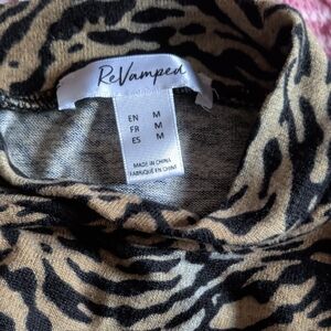 Revamped Black and Tan Patterned Top